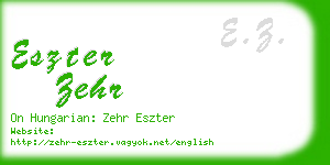 eszter zehr business card